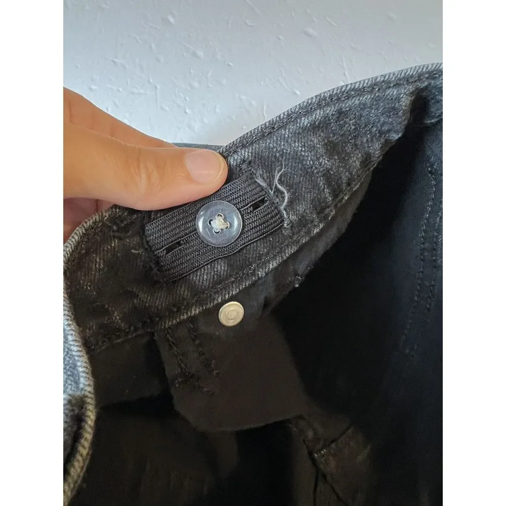 OLD NAVY Girl's Size‎ 14 Jeans Karate Slim Taper Black Stretch Adjustable Waist